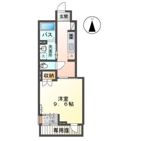 アヴァンセ太田(1K/1階)の間取り写真