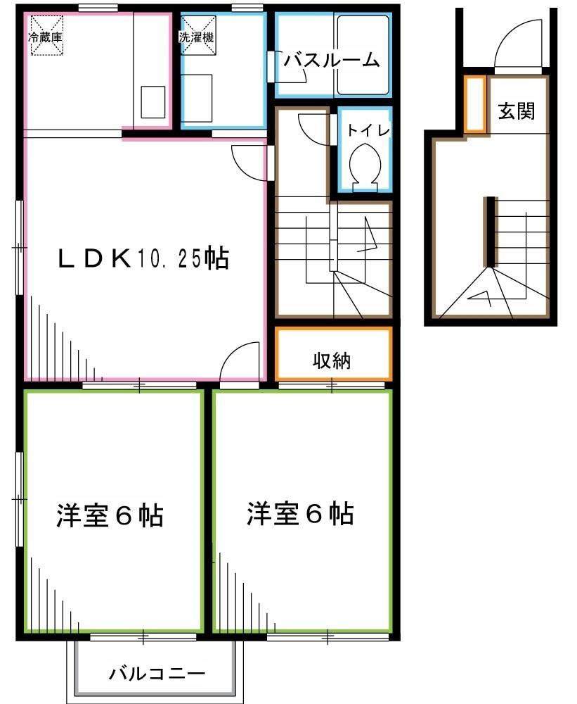 ソレーユ南荻窪(2LDK/2階)の間取り写真