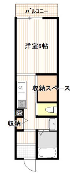 ZORO三筋(ワンルーム/3階)の間取り写真