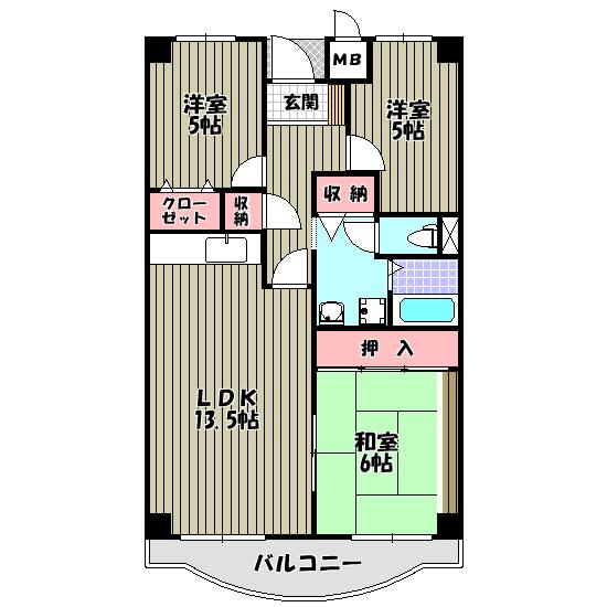 プレスト・コート壱番館(3LDK/10階)の間取り写真