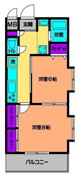 アグリふじみ野(2K/1階)の間取り写真
