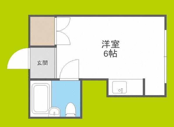 パシフィック玉津(ワンルーム/1階)の間取り写真