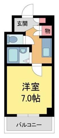えむつーびる(1K/4階)の間取り写真