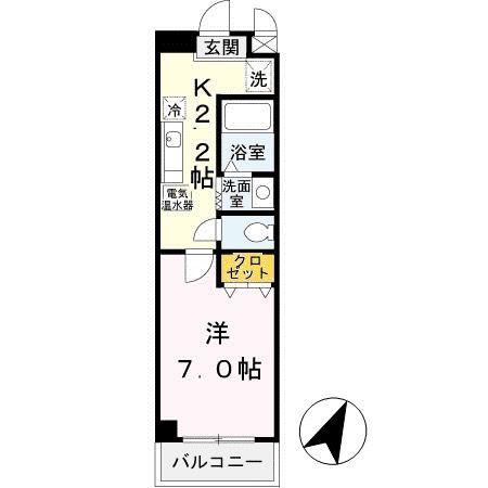 マグノリアパレス(1K/5階)の間取り写真