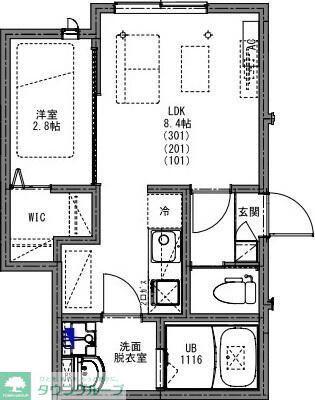 KEIAI RESIDENCE 淵野辺III(1LDK/1階)の間取り写真