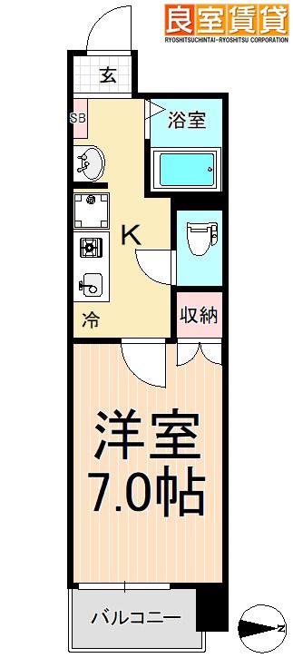 エトワール大島(1K/5階)の間取り写真