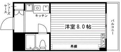 サンロイヤル(1K/3階)の間取り写真