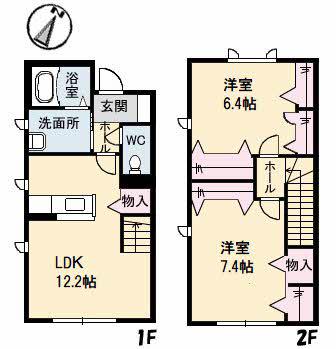 シャーメゾンクラヴィエ北島(2LDK/1階)の間取り写真
