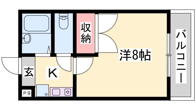 ドリーム三条(1K/2階)の間取り写真