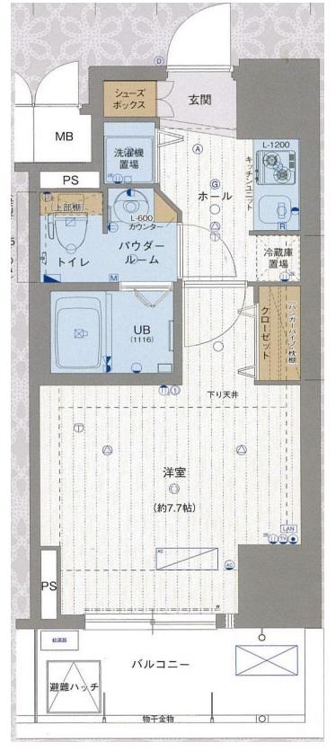 エスライズ御堂筋本町(1K/4階)の間取り写真