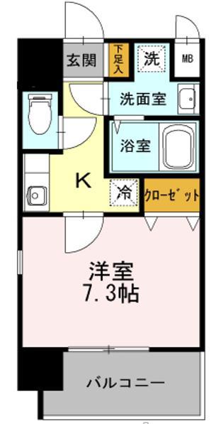 カスタリア新梅田(1K/2階)の間取り写真