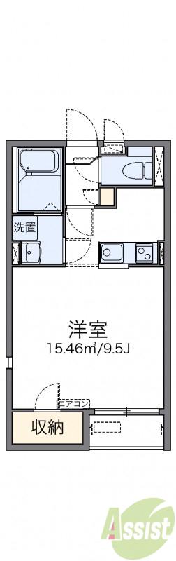 レオネクスト南花屋敷II(1K/2階)の間取り写真