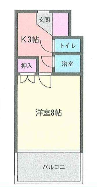 林マンション(1K/2階)の間取り写真