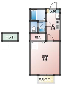 エンジェル(1K/1階)の間取り写真