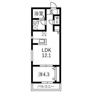 リトリート氷室(1LDK/2階)の間取り写真