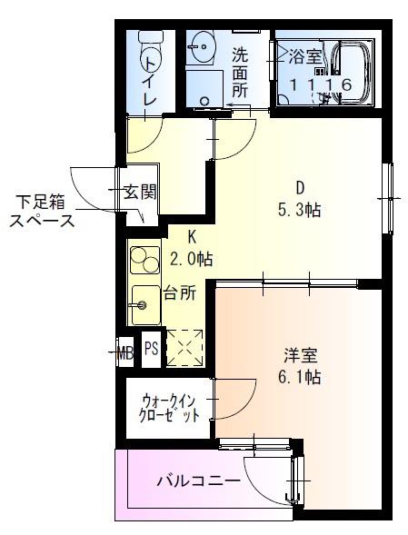 フジパレス守口日吉町(1DK/1階)の間取り写真