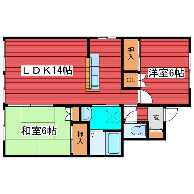 木の家赤松(2LDK/2階)の間取り写真