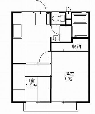 前の山ハイツ(2DK/1階)の間取り写真