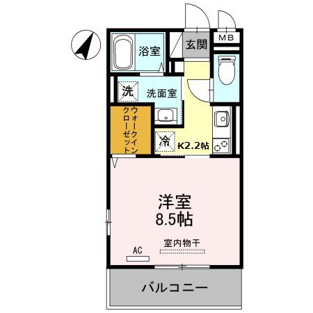シェラメール東舞鶴(1K/3階)の間取り写真