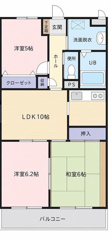 ベイヒルズ蘇我(3LDK/1階)の間取り写真