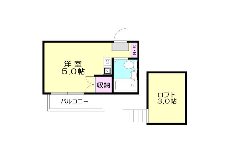 メゾンZEIT(ワンルーム/2階)の間取り写真