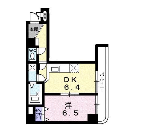 東上町林ビル(1DK/3階)の間取り写真