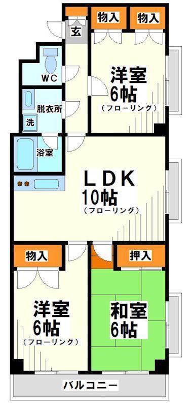 ファースト(3LDK/2階)の間取り写真