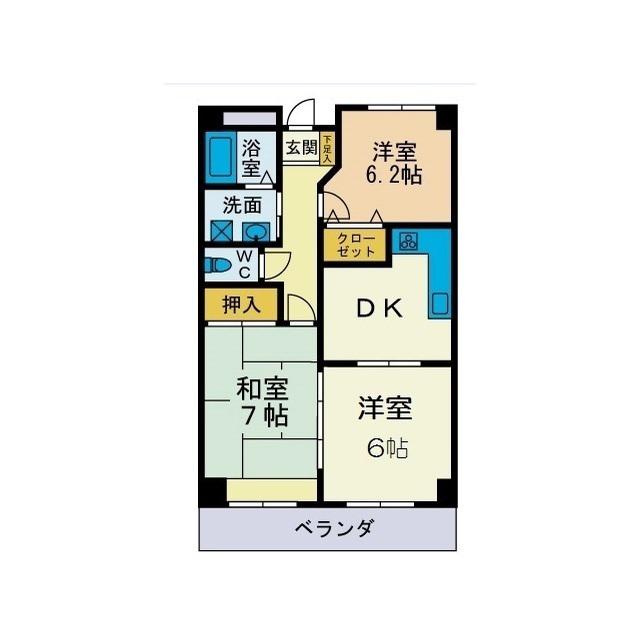 ラルジュ・レジデンス(3DK/3階)の間取り写真
