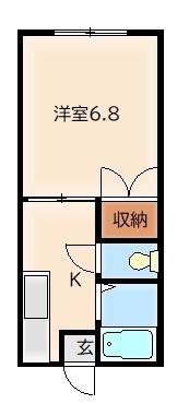 グローバルハイツ(1K/1階)の間取り写真