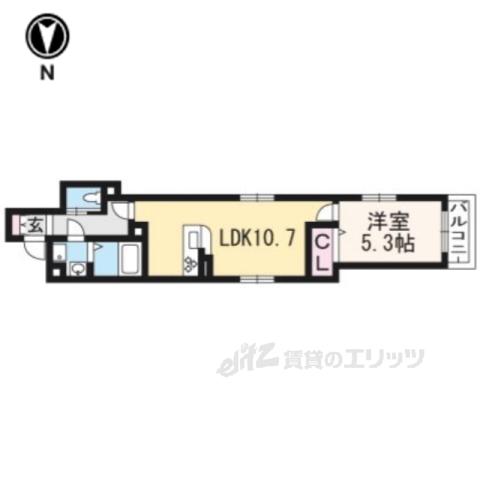 スタジオ・ヒロⅡ(1LDK/1階)の間取り写真