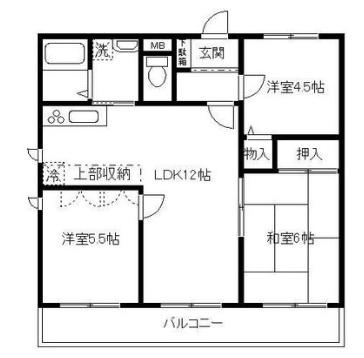 サングレイスIM(3LDK/2階)の間取り写真