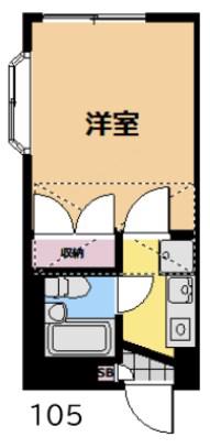 ジョイパレス平塚(1K/1階)の間取り写真