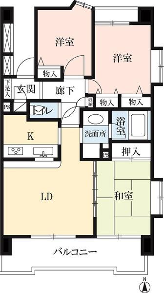 ドゥーエ練馬(3LDK/9階)の間取り写真