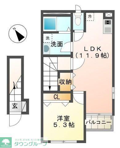 パル・クレシア(1LDK/2階)の間取り写真