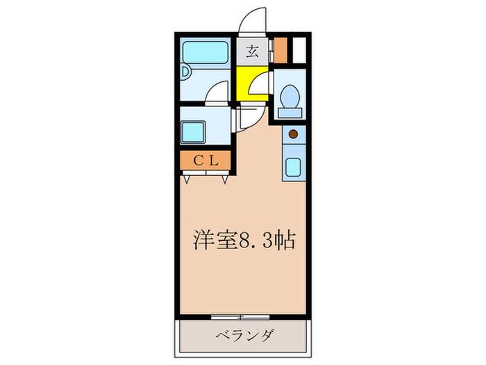 セレスティンI(ワンルーム/2階)の間取り写真