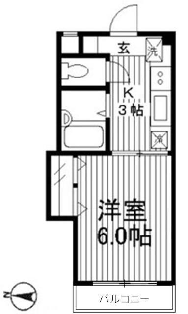 メナージュ荻窪(1K/2階)の間取り写真