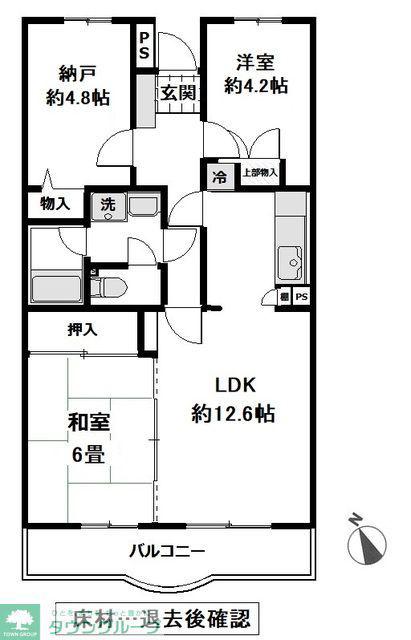 ラフィネ鷺沼(2SLDK/4階)の間取り写真