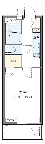 レオパレスカリス(1K/1階)の間取り写真