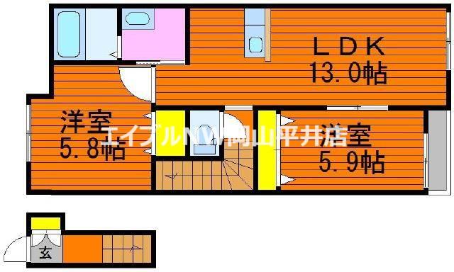 ARVITA サウス(2LDK/2階)の間取り写真