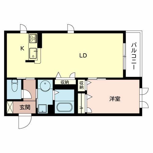 メゾンエイト(1LDK/2階)の間取り写真