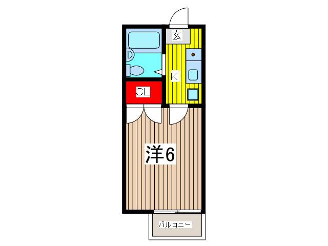 ハイツブラザー(1K/2階)の間取り写真