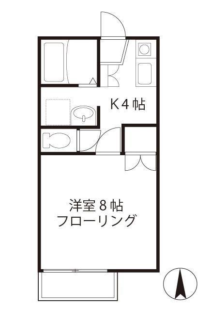 アネックス下高井(1K/1階)の間取り写真
