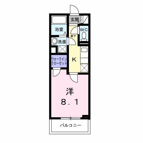 ヒカルサ神戸王塚台II(1K/3階)の間取り写真