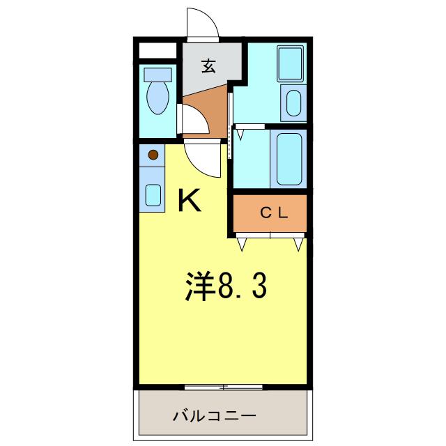 知立・イーストONE(ワンルーム/3階)の間取り写真