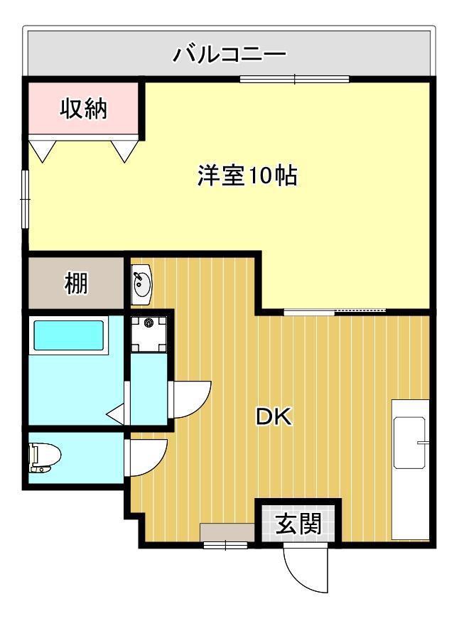 中村ビル(1DK/2階)の間取り写真