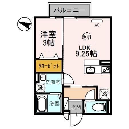 クラインガルテン A棟(1LDK/2階)の間取り写真