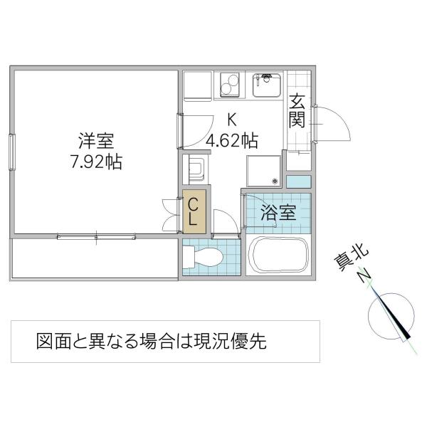 小木津FLAT(1K/2階)の間取り写真