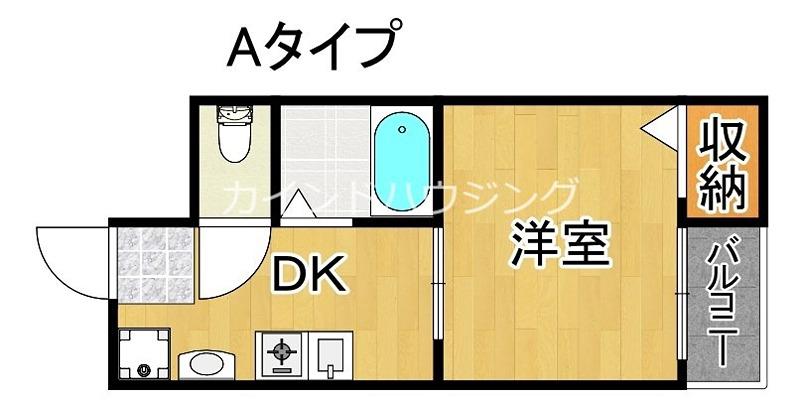 ロイヤルメゾン(1DK/2階)の間取り写真