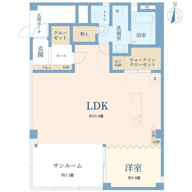 THE PREMIUM TERRACE 中目黒(1LDK/1階)の間取り写真