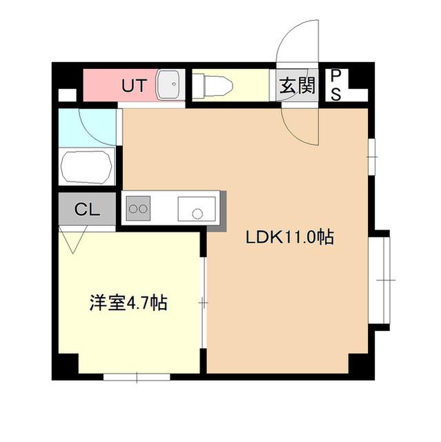 リリアン(1LDK/3階)の間取り写真